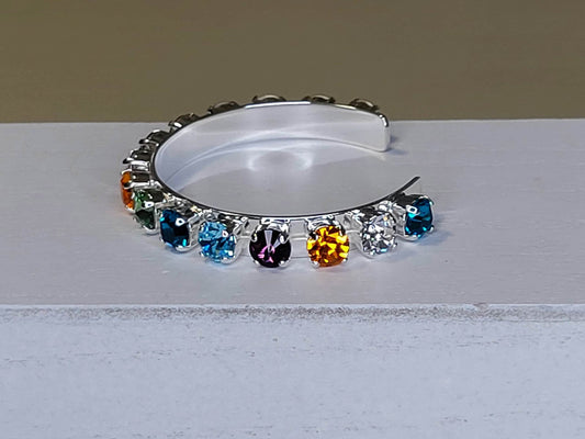 Permission to Dance BTS Crystal Silver Cuff Bracelet K-Pop Gift