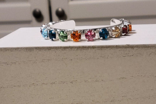 Permission to Dance BTS Crystal Silver Cuff Bracelet K-Pop Gift