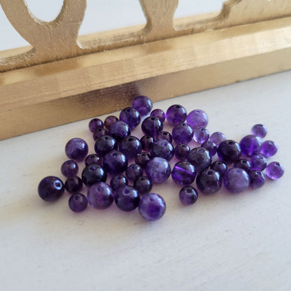Borahae 보라해 BTS ARMY Amethyst Bracelet Seven White Hearts K-Pop Gift