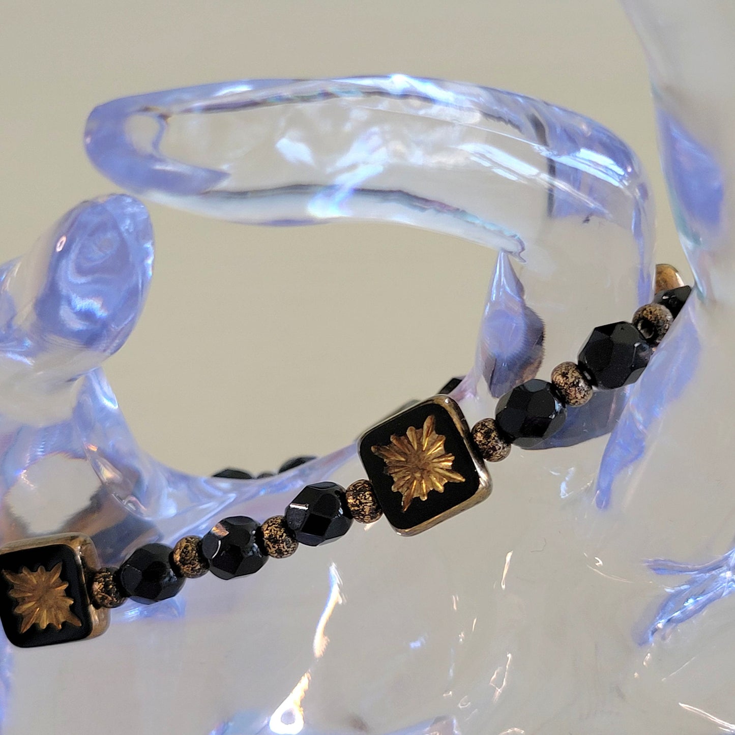 RM Indigo Wild Flower BTS Black Gold Beaded Bracelet K-Pop Gift