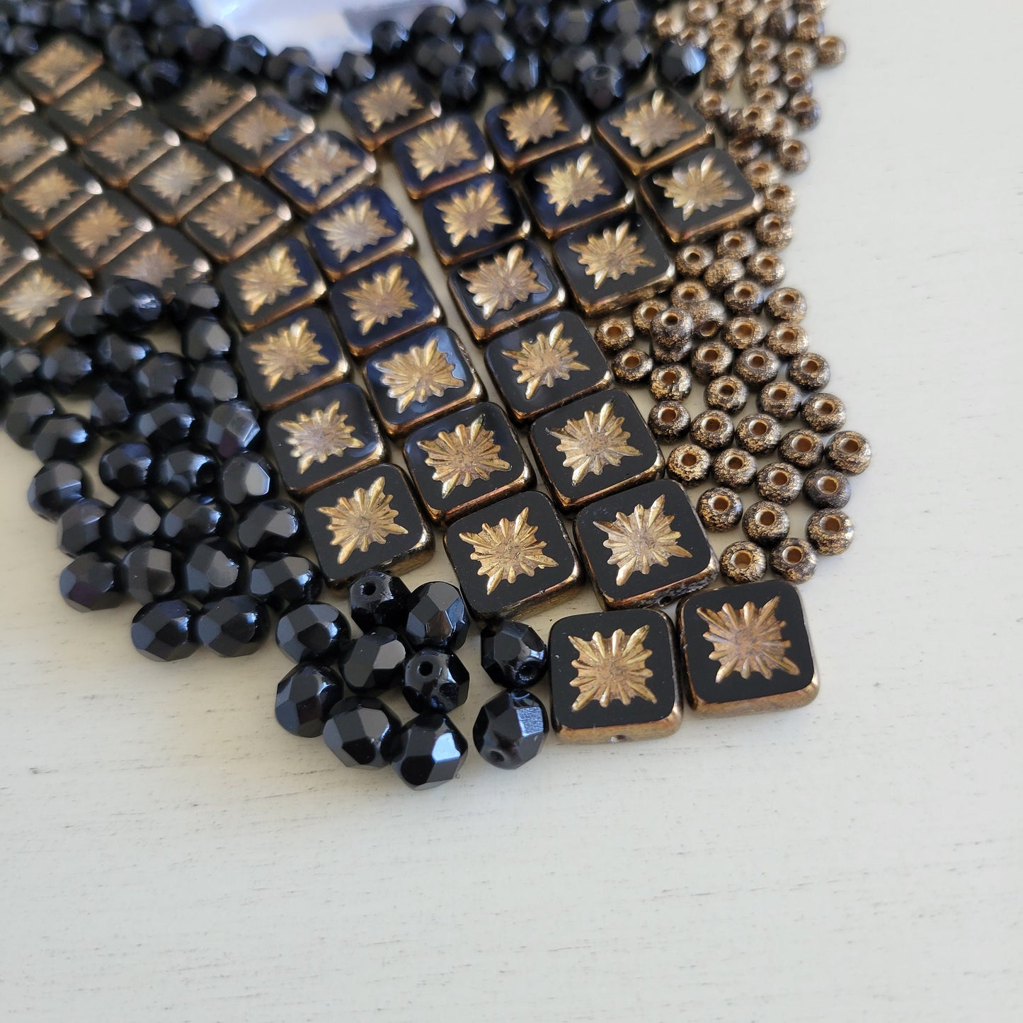 RM Indigo Wild Flower BTS Black Gold Beaded Bracelet K-Pop Gift