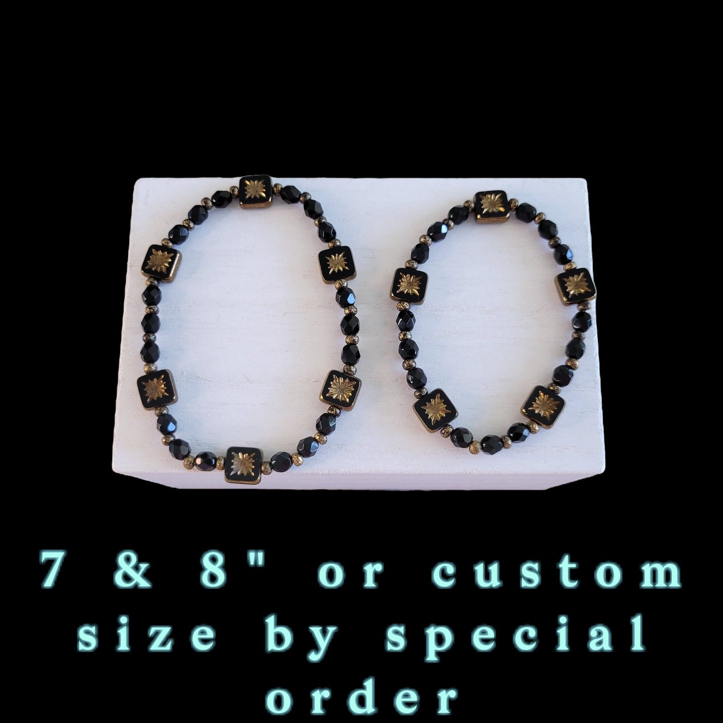 RM Indigo Wild Flower BTS Black Gold Beaded Bracelet K-Pop Gift