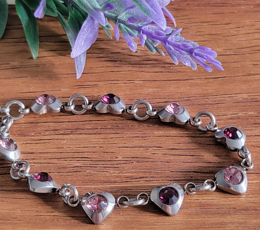 I Purple You” Borahae 보라해 BTS ARMY Heart Rhinestone Bracelet K-Pop Gift