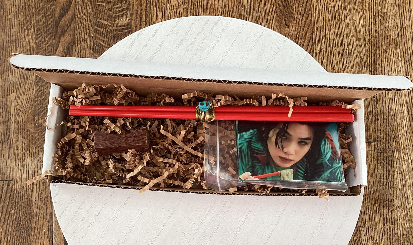 SUGA Agust D Haegeum Red Chopsticks Collectible K-Pop Gift