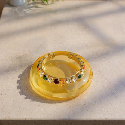 Permission to Dance BTS Rainbow Gemstone Gold Cuff Bracelet K-Pop Gift