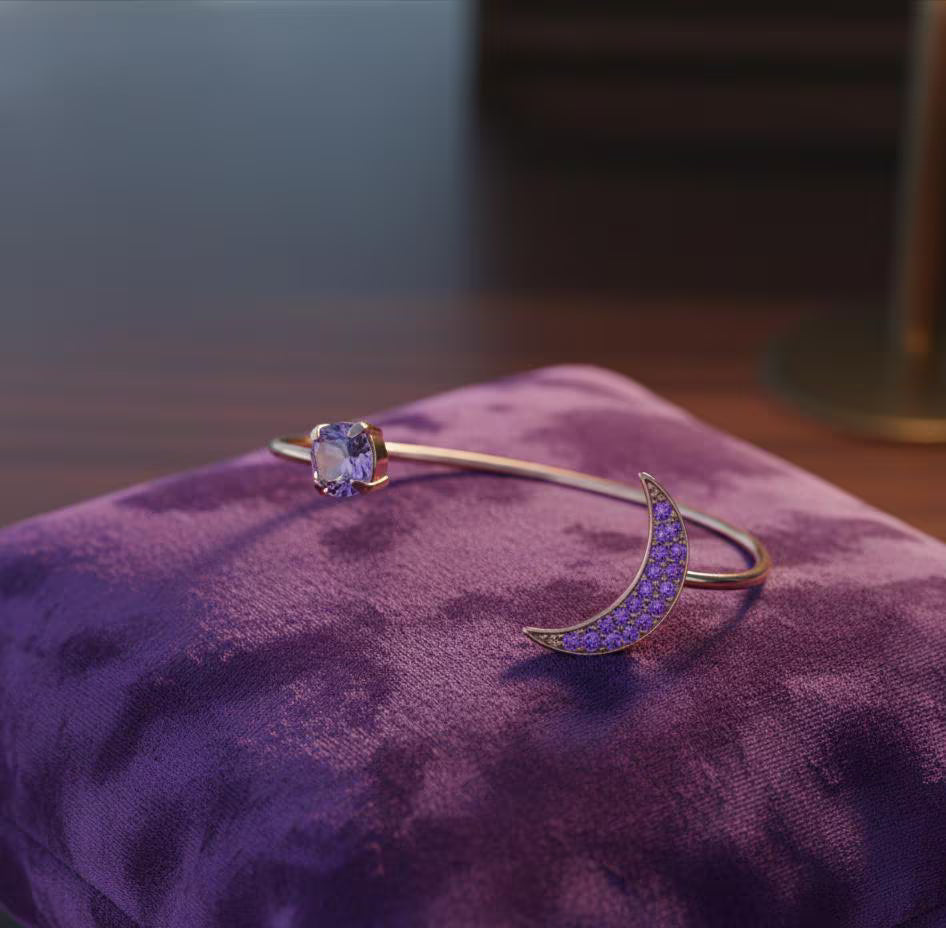 Jin Moon BTS Pink Crystal Rose Gold Cuff Bracelet K-Pop Gift