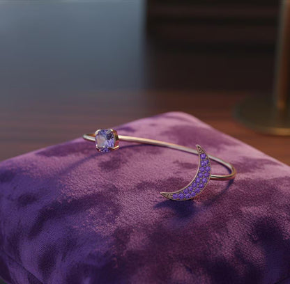 Jin Moon BTS Pink Crystal Rose Gold Cuff Bracelet K-Pop Gift