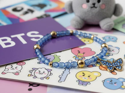 Butterfly HYYH BTS Blue Crystal Bracelet Gold Charm K-Pop Gift
