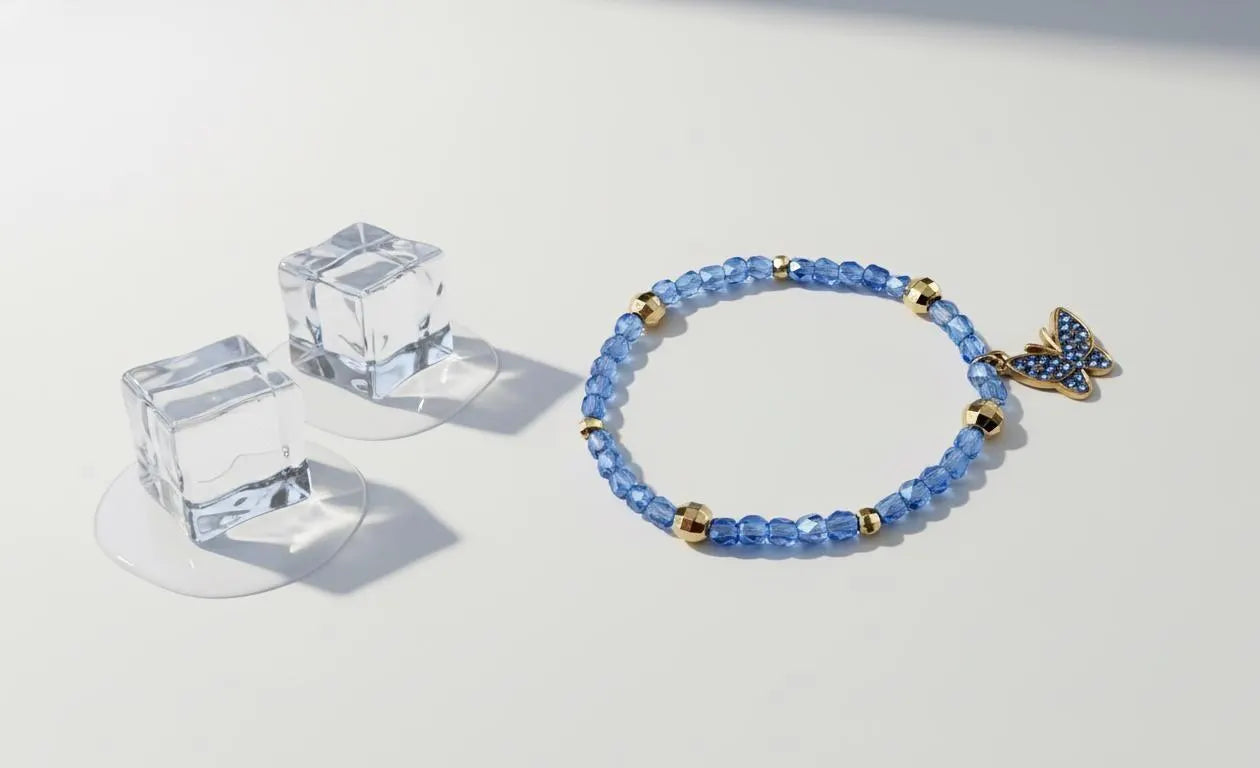 Butterfly HYYH BTS Blue Crystal Bracelet Gold Charm K-Pop Gift