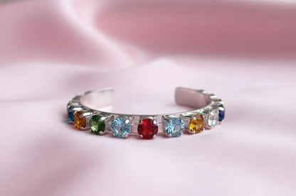 Permission to Dance BTS Crystal Silver Cuff Bracelet K-Pop Gift