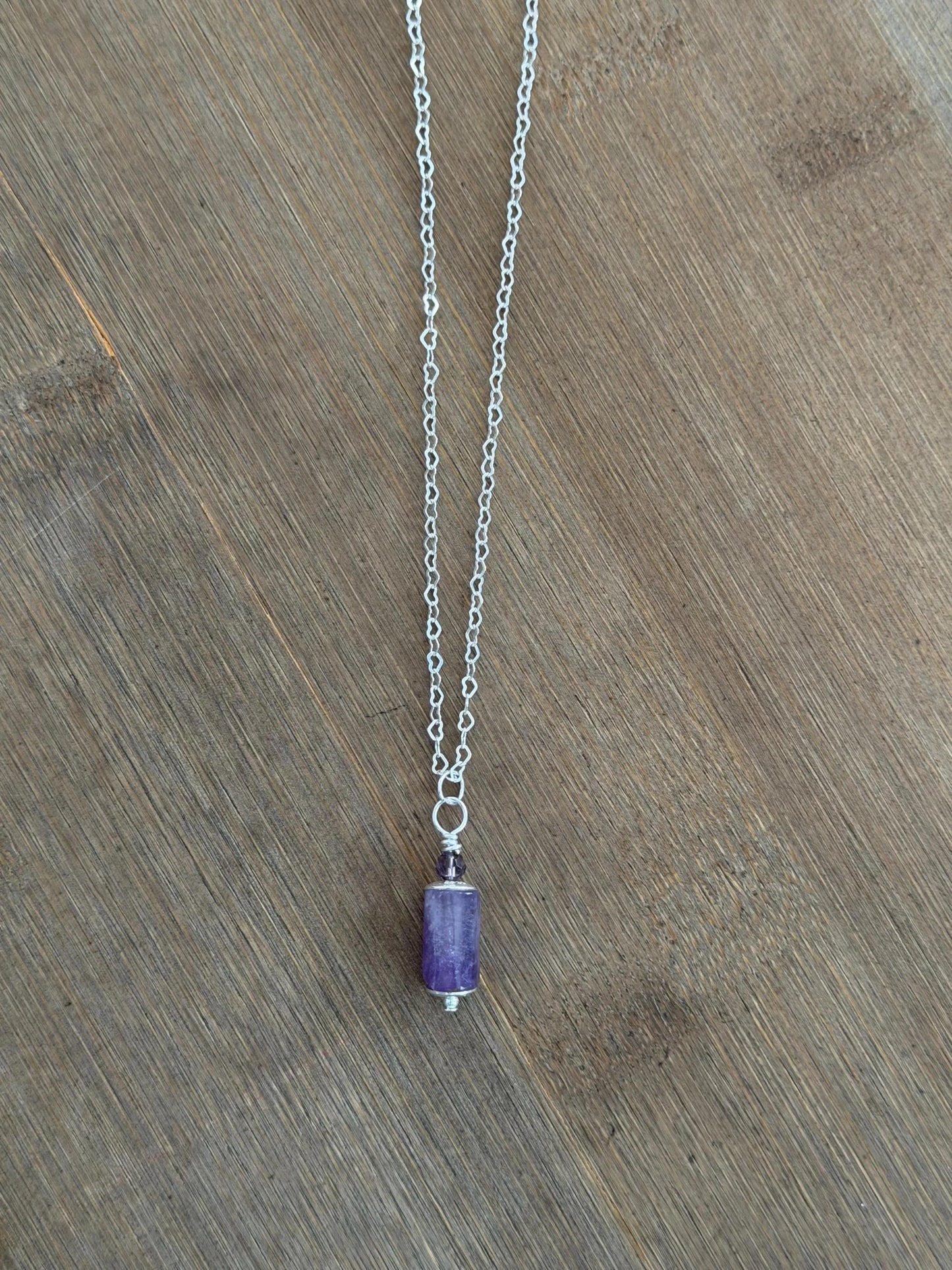 Amethyst Heart Chain Necklace | Sterling Silver, Sophie Baek Inspired, BTS ARMY (Made-to-Order)