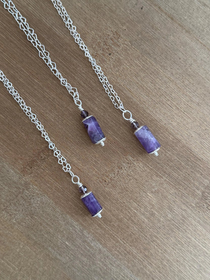Amethyst Heart Chain Necklace | Sterling Silver, Sophie Baek Inspired, BTS ARMY (Made-to-Order)