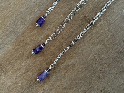 Amethyst Heart Chain Necklace | Sterling Silver, Sophie Baek Inspired, BTS ARMY (Made-to-Order)