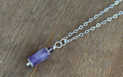Amethyst Heart Chain Necklace | Sterling Silver, Sophie Baek Inspired, BTS ARMY (Made-to-Order)