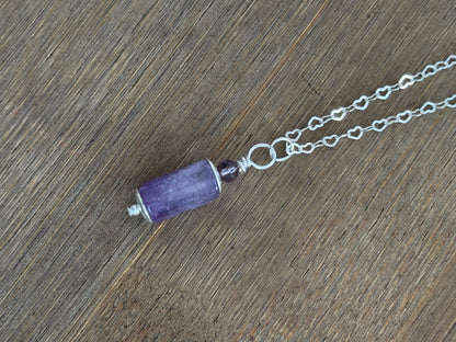 Amethyst Heart Chain Necklace | Sterling Silver, Sophie Baek Inspired, BTS ARMY (Made-to-Order)