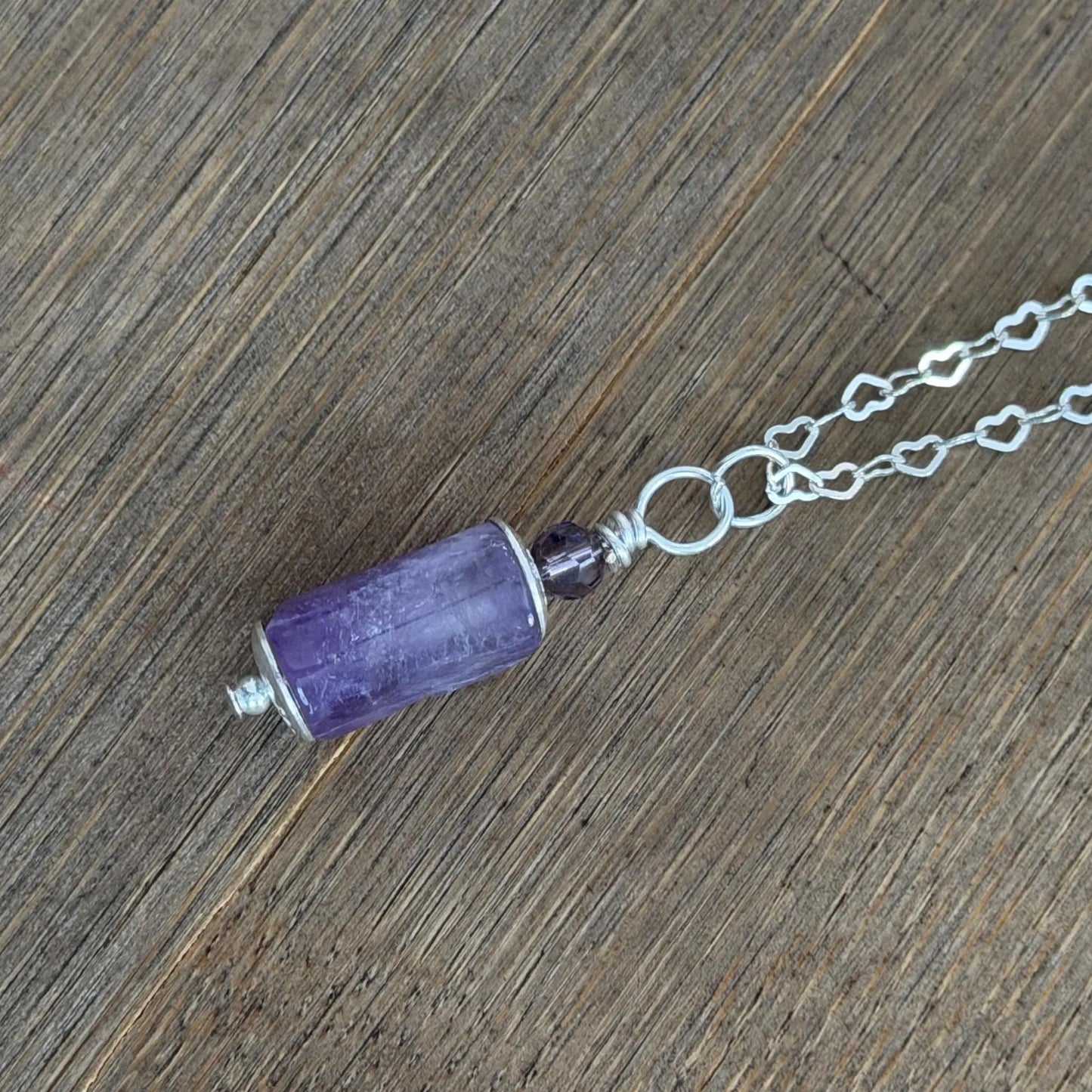 Amethyst Heart Chain Necklace | Sterling Silver, Sophie Baek Inspired, BTS ARMY (Made-to-Order)