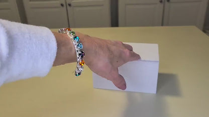 Permission to Dance BTS Crystal Silver Cuff Bracelet K-Pop Gift