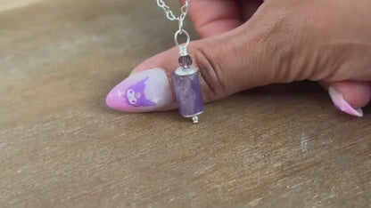 Amethyst Heart Chain Necklace | Sterling Silver, Sophie Baek Inspired, BTS ARMY (Made-to-Order)